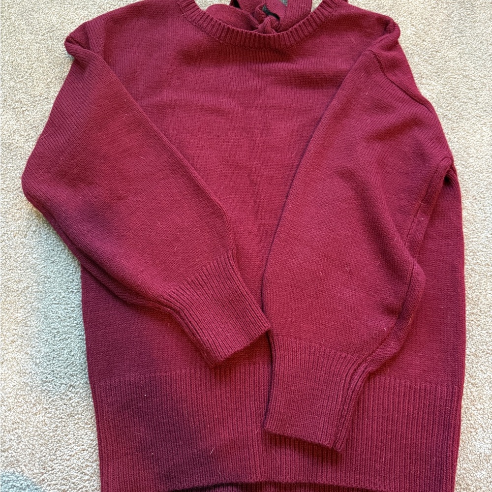 Women’s Open Back Burgundy Sweater